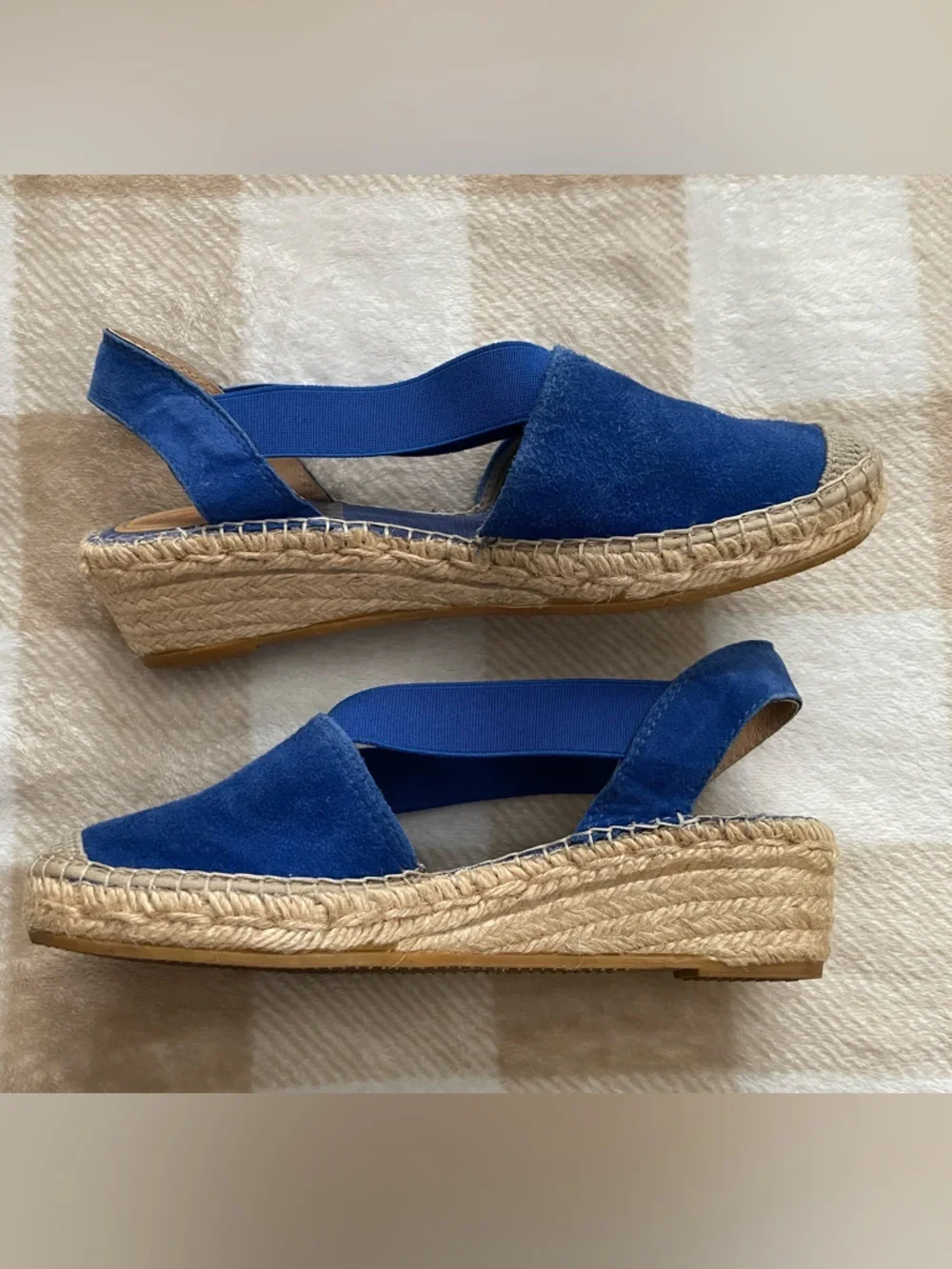 Vidorreta Women’s 37 (6.5/7) Made in Spain Blue Suede Espadrille Slingback